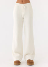 Harrison Low Rise Knit Pants - Ivory